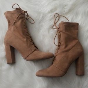 Steve Madden Faux Suede Lace-up Booties
